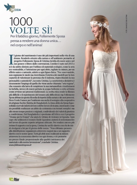 articolo bio magazine follemente sposa